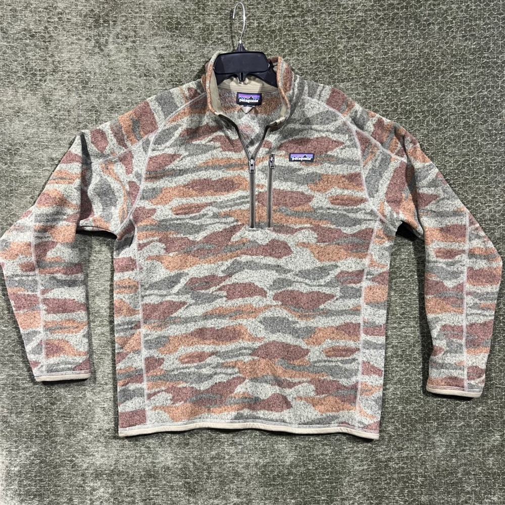 Patagonia Better Sweater Pullover Mens Large Camo 1/4 Zip Fleece 25523 FA19
